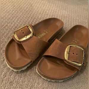 Birkenstock Madrid Big Buckle in Cognac